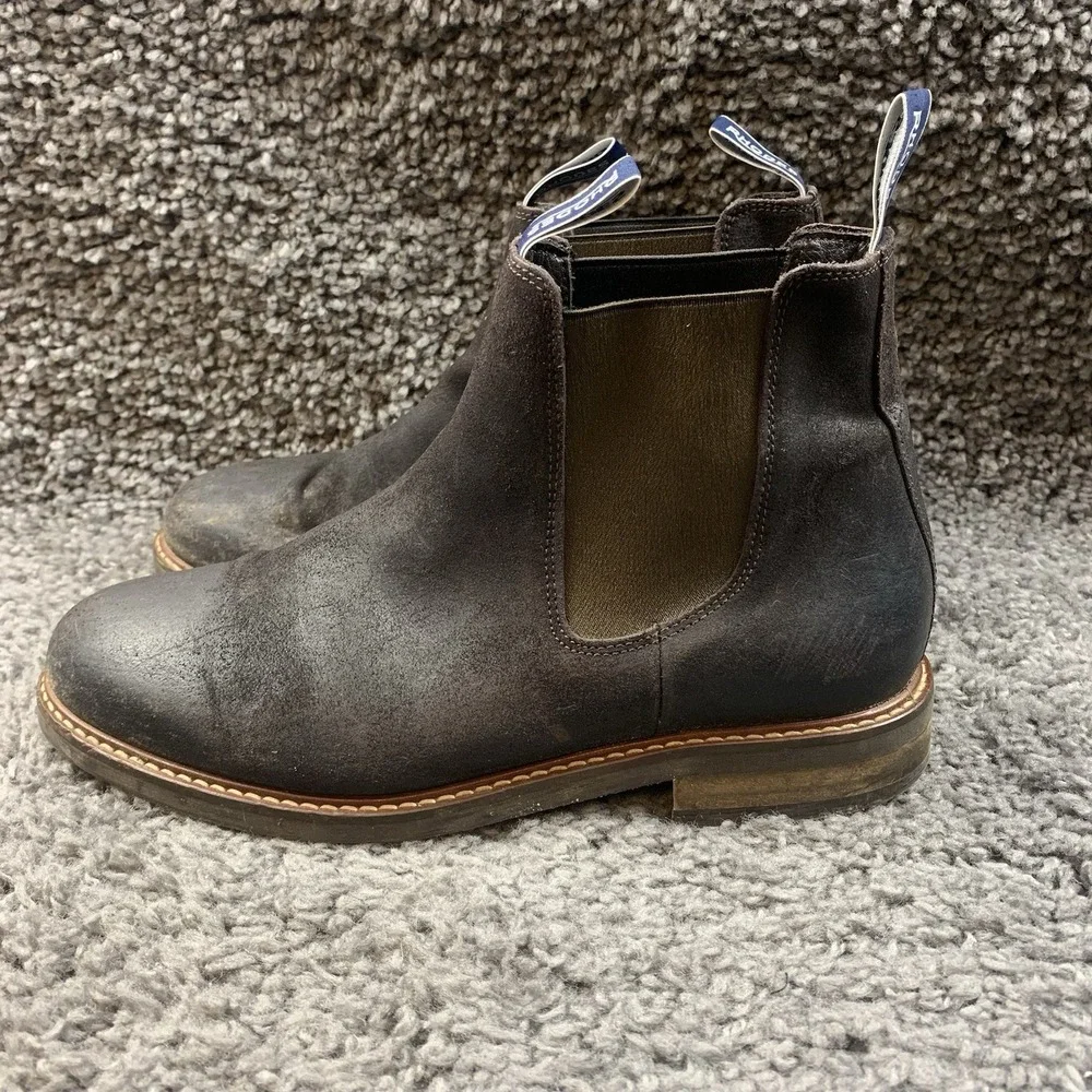 RHODES FOOTWEAR Huxley Boot in Dark Brown Roughout Men's Size 8.5